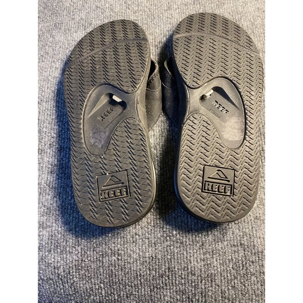 Reef‎ Flip Flop Sandal Men 8 Black Synthetic Upper & Outsole Fanning US7380349